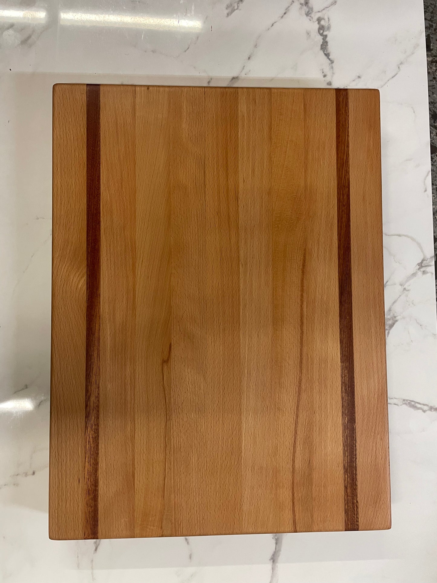 Handmade Beech and Sapele Striped Extra Large Chopping Board