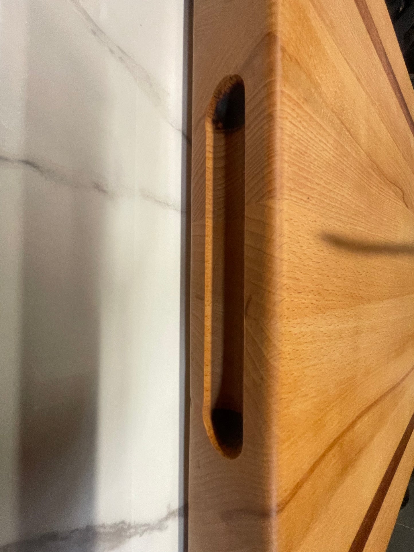 Handmade Beech and Sapele Striped Extra Large Chopping Board
