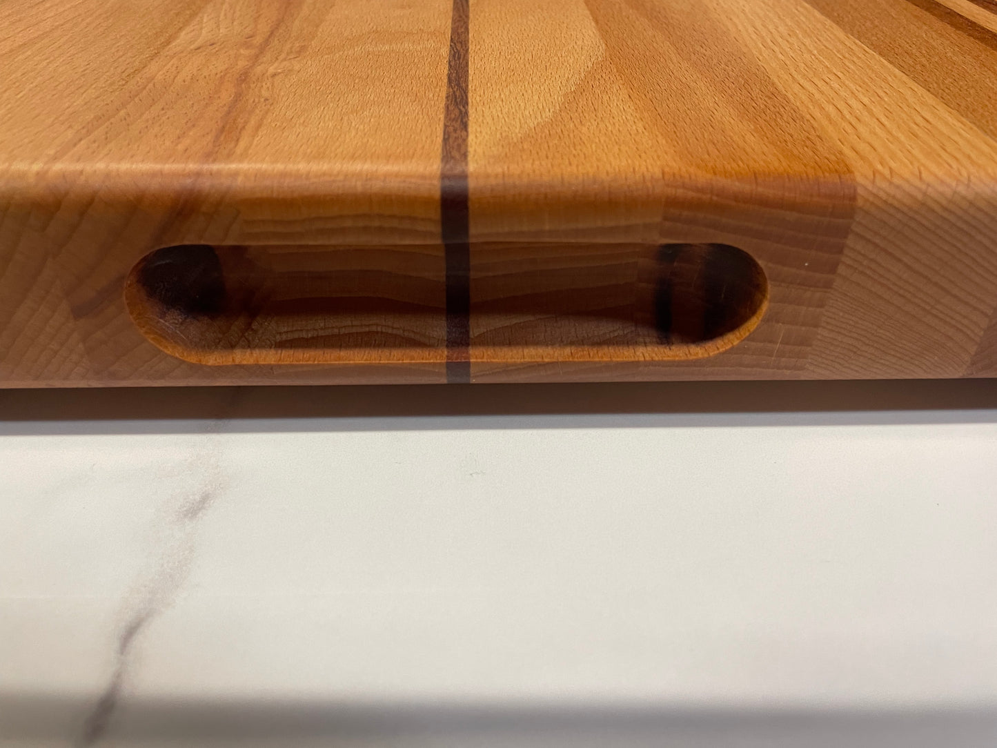 Handmade Beech and Sapele Striped Large Chopping Board
