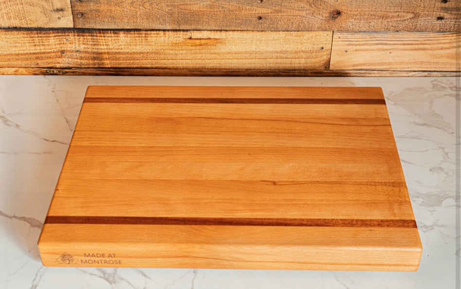 Handmade Beech and Sapele Striped Extra Large Chopping Board