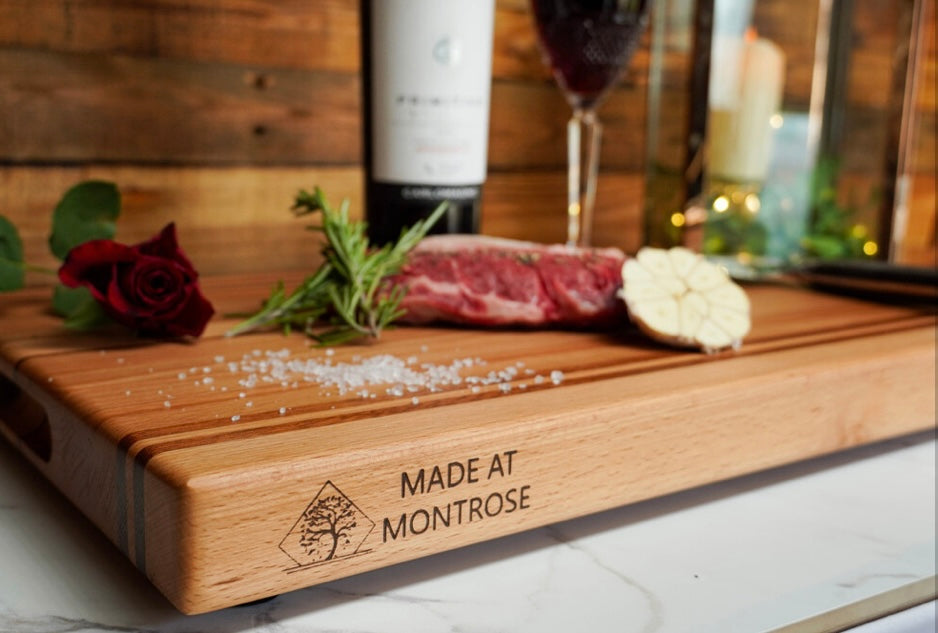 Handmade Beech and Sapele Striped Extra Large Chopping Board